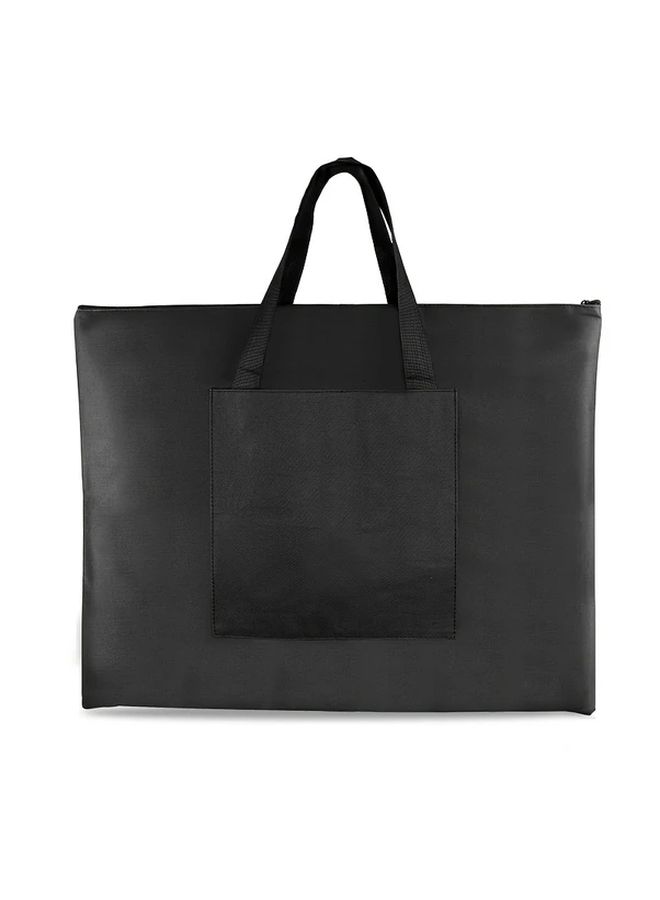 Large Capacity Black Art Portfolio Bag With Pockets Durable Tote For Storage Supplies - Image 5