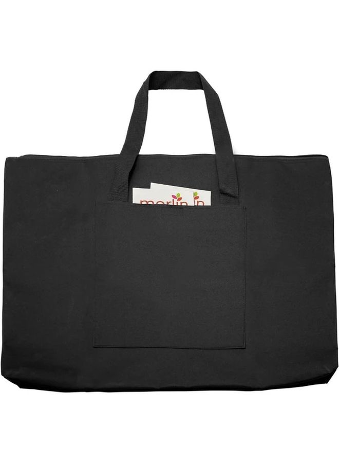 Large Capacity Black Art Portfolio Bag With Pockets Durable Tote For Storage Supplies - Image 1