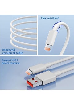HY USB to Lightning Cable 1M white, 120W Power Delivery PD Fast charge Cable USB to Lightning for iPhone 14/13/12/11 Pro 14/13/12/11Pro Max 14/13/12/11Plus, iPad  - Image 5
