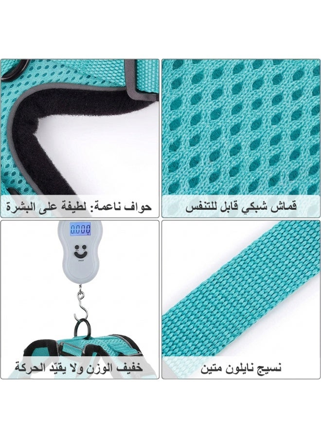 لابيت حزام قطط مع مقود بطول 1.5 متر للمشي، مقاوم للهروب، سترة قطط قابلة للتعديل سهلة التحكم، قماش شبكي ناعم وقابل للتنفس مع شرائط عاكسة للقطط (أخضر) - Image 4