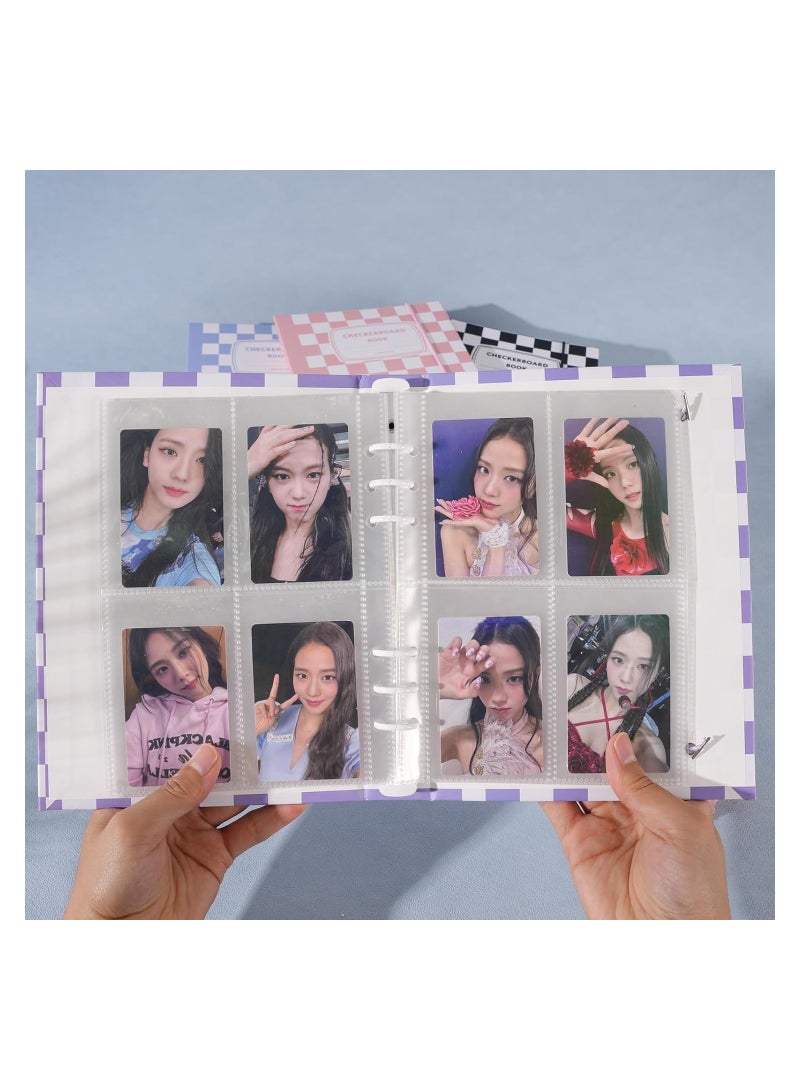 SYOSI كتاب حامل بطاقات تصوير Kpop بألبوم 120 جيب A5 مع 30 قطعة داخلية على جانب واحد ألبوم بطاقات تصوير 6 حلقات ألبوم K-Pop حامل بطاقات تصوير 4 أنماط بطاقات تصوير - Image 2