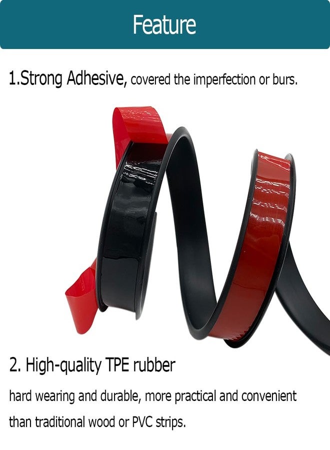 Tintvent U Shape Edge Banding, Fit 3/4 inch Edge, Plywood Edge Protector, Self-Adhesive Edge Trim for Veneer, Furniture, Cabinets, Countertop, Shelves, Table, Marble; Black, 20Ft - Image 4