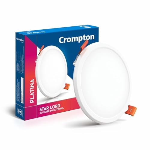Crompton Star Lord | Recessed Ceiling Lights | 12W | Round | Cool White | for False Ceiling Installation | Cutout: 5" | for Home, Living Room, Office & Shops | Pack of 1 - Image 1
