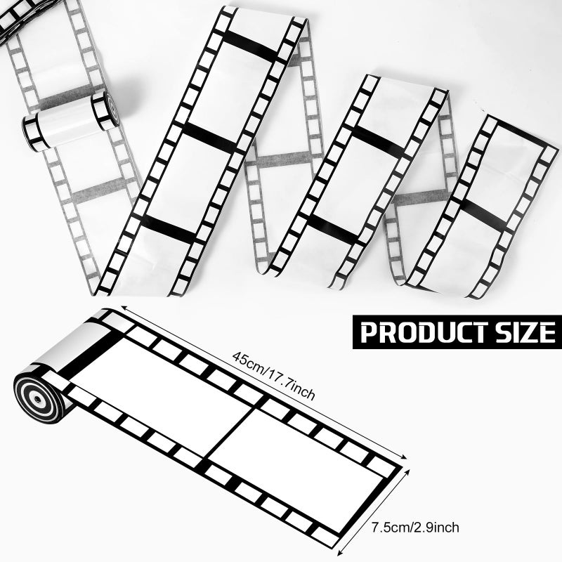 Tallew 12 Pcs Movie Night Party Decorations Set Includes 11 Pcs Red Carpet Cutouts Theater Photo Booth Cards Cinema Centerpiece Sign, 1 Pack Filmstrip Party Tape Movie Theme Props Film Border Roll - Image 3