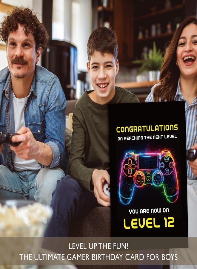 Gooji 5x7 Gamer Birthday Card for Boys and Girls - Level-Up Design for Ages 8, 9, 10, 11, 12, 13 - Perfect Gaming Party Greeting Card (11Y) - Image 5