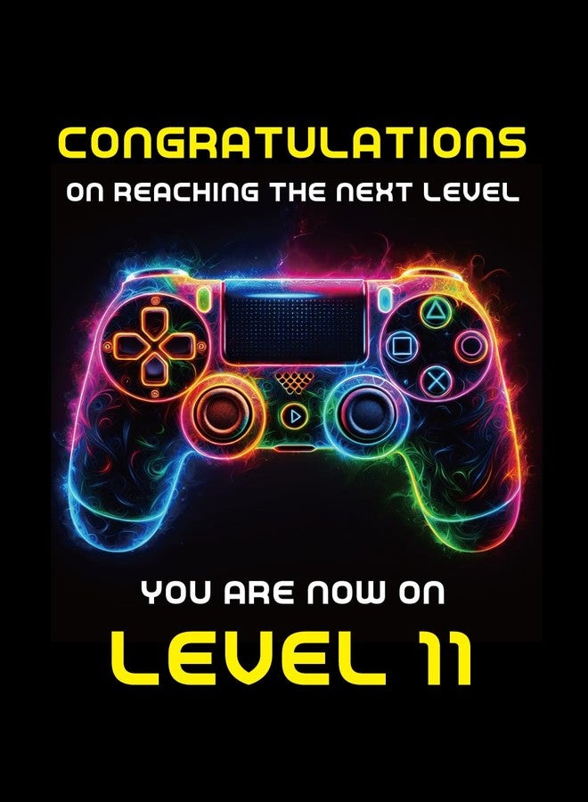 Gooji 5x7 Gamer Birthday Card for Boys and Girls - Level-Up Design for Ages 8, 9, 10, 11, 12, 13 - Perfect Gaming Party Greeting Card (11Y) - Image 1