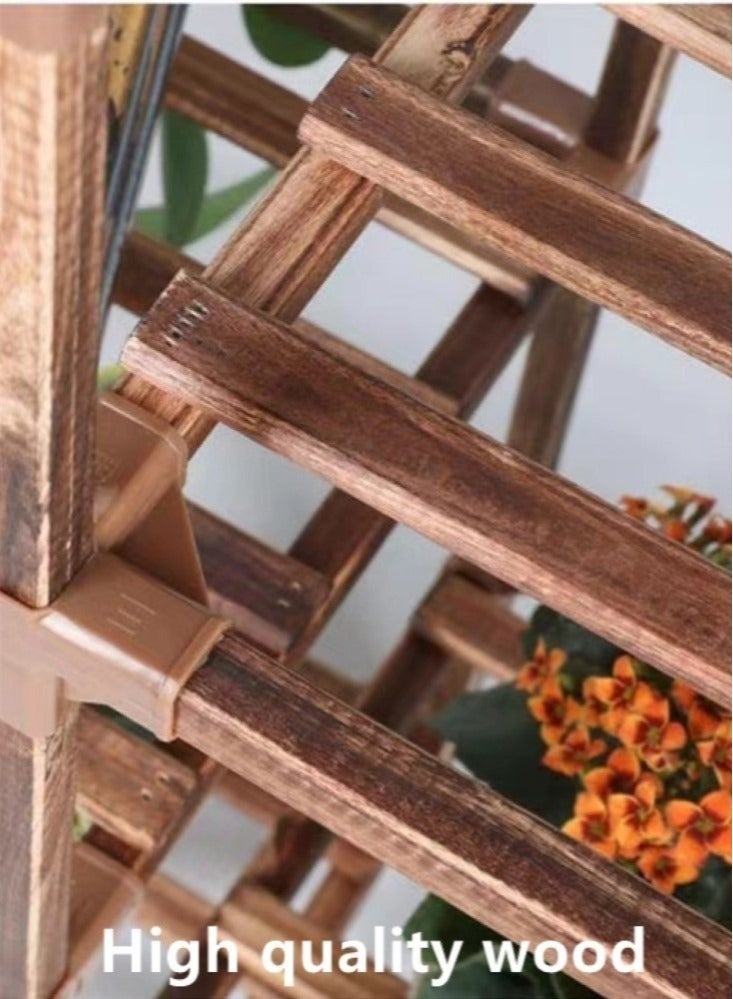 كوتيس حامل عرض نباتات وزهور مكون من 11 طبقة، حامل نباتات وزهور خشبي بني 141x29.5x81.5 سم  - Image 2