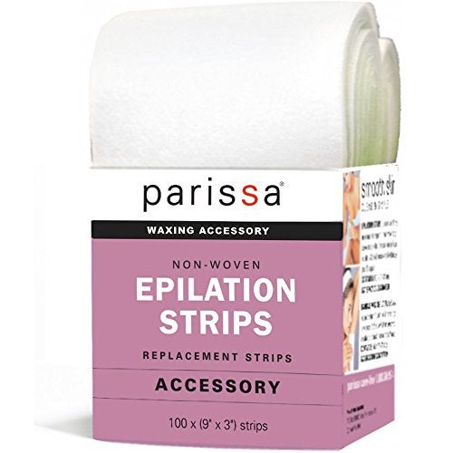 Parissa Epilation Strips | Non-Woven Waxing Strips, Soft & Durable for All-Over Hair Removal, 100% Biodegradable & Reusable with Wax, Professional-Quality for At-Home Waxing | 100 count - Image 1