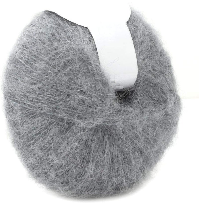Mohair Yarn: 09 Light Grey, Anti-pilling & Anti-shrinkage, Soft Durable Fiber - Convenient Care, Knit Yarn for Scarf Sweater Craft Weaving Projects - Image 1