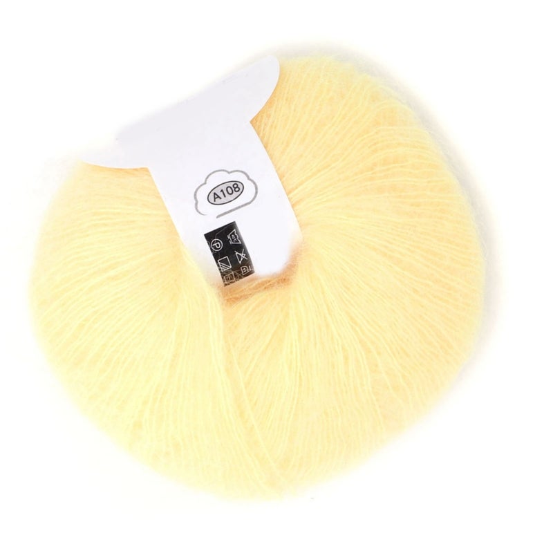 Mohair Yarn: 09 Light Grey, Anti-pilling & Anti-shrinkage, Soft Durable Fiber - Convenient Care, Knit Yarn for Scarf Sweater Craft Weaving Projects - Image 2