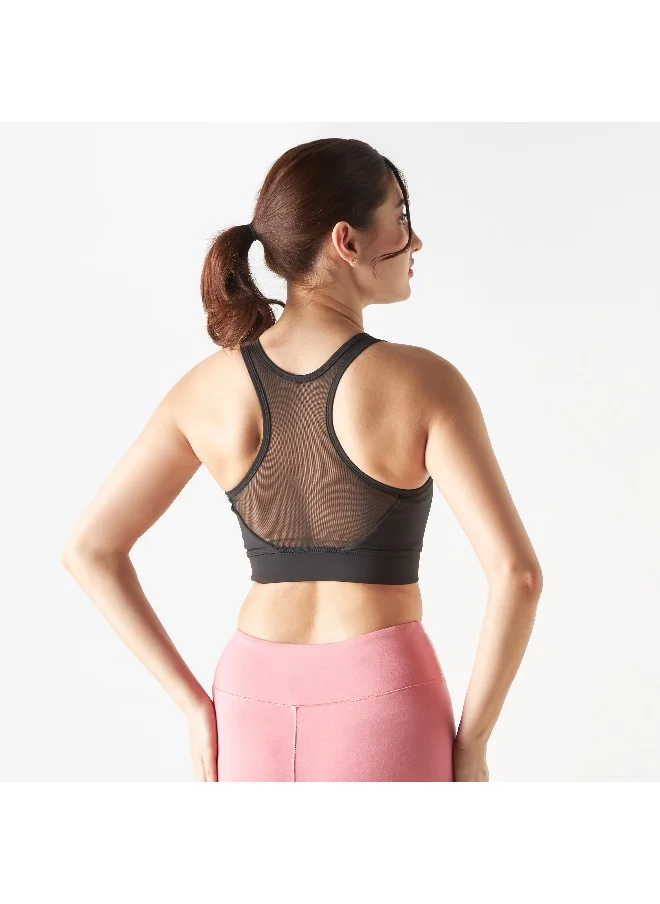 Kappa Kappa Logo Print Racerback Sports Bra