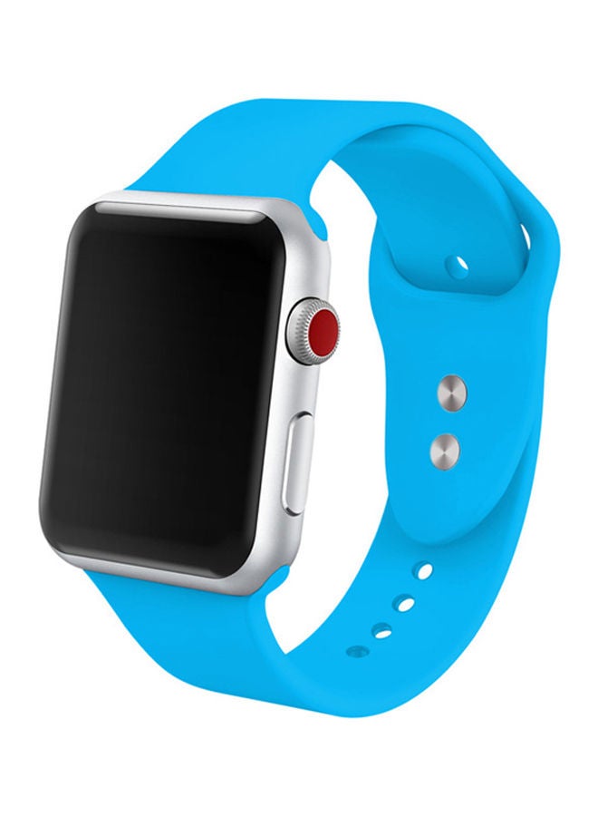 Loquat Soft Silicone Replacement Sport Band For Apple Watch Series 3/2/1 Blue