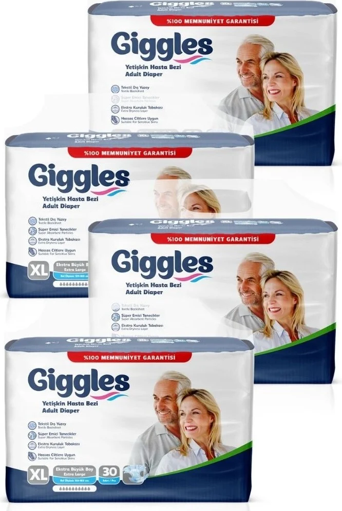 جيجلز Adult Patient Diaper with Waistband Extralarge 120 Pieces