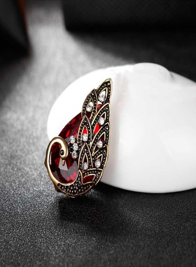 Ezing 12pcs Vintage Gold Peacock Brooches Pins Deep Crystal Rhinestone Handcraft Decorations - Image 3