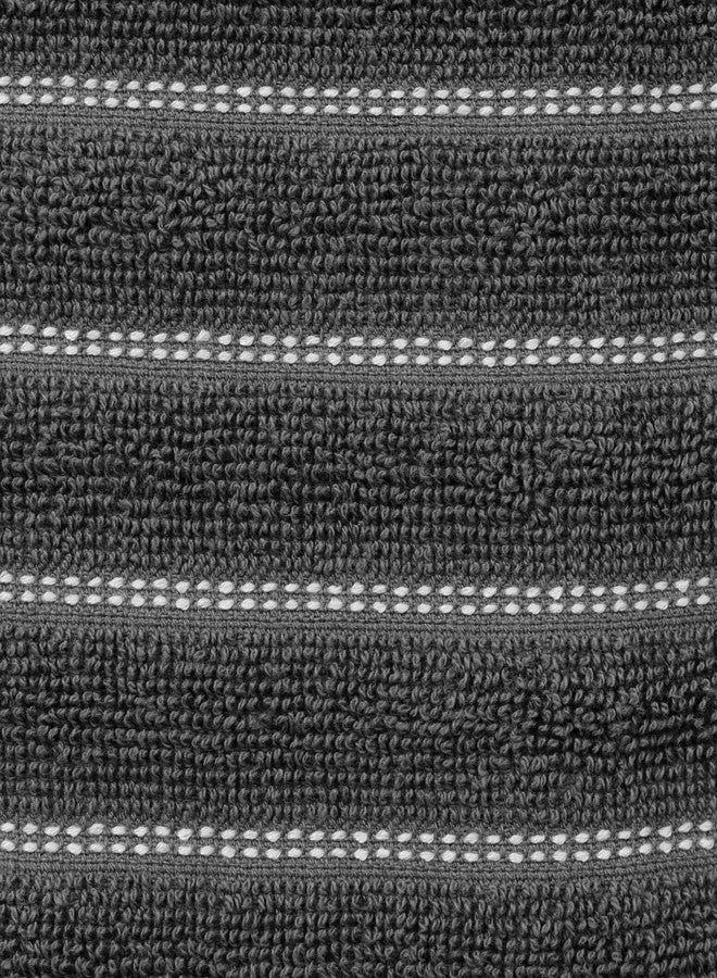 All-Clad Premium Skipping Stripe & Wave Towels: Highly Absorbent, Super Soft Long Lasting 100% Cotton, 17"x28" Kitchen Towels for Cleaning & Drying Dishes, Pans, Glassware, 4-Pack, Pewter - Image 3