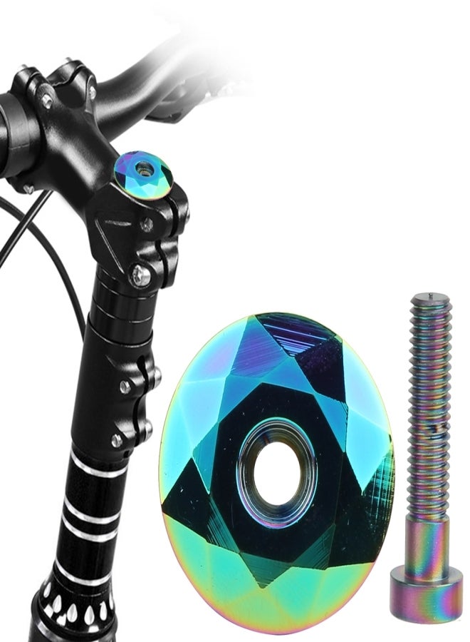MEROCA Aluminium Alloy Mountain Bike Headset Stem Top Cap Titanizing Cover Bicycle Modification Accessoriescolorful - Image 5