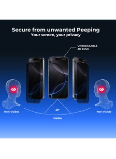 Maxwell 3D Matte Privacy Anti-Peep HD Screen Protector Compatible with iPhone 16 Pro Max Privacy Protection Anti-Static, Oleophobic Coating, Anti-Dust, Easy to Install, Non Bubble Installation - pzsku/Z1603038F6236FED5D7F2Z/45/_/1739797309/85d1136d-8d44-40d6-beca-bfa8d4b1b713