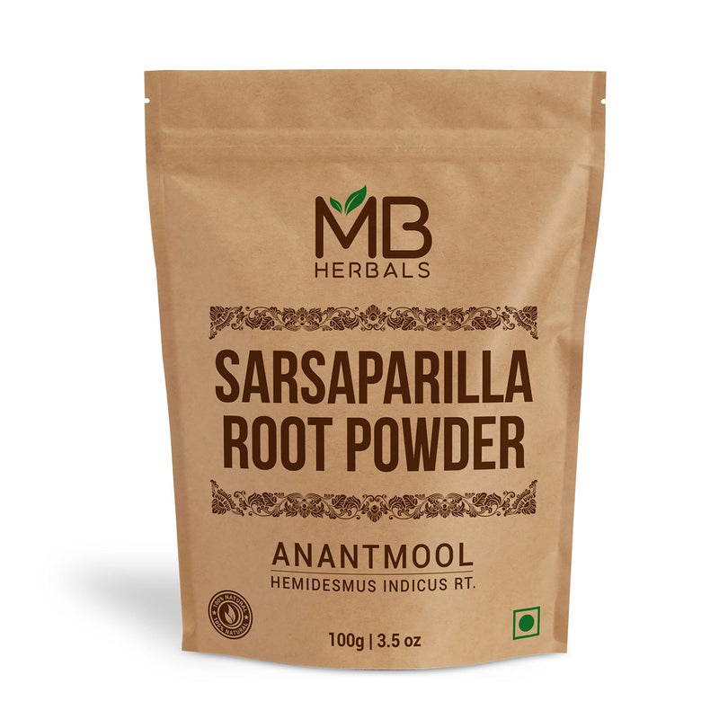 MB Herbals Sarsaparilla Root Powder 100 Gram 35 oz Nannari Root PowderAnantmool Hemidesmus indicus