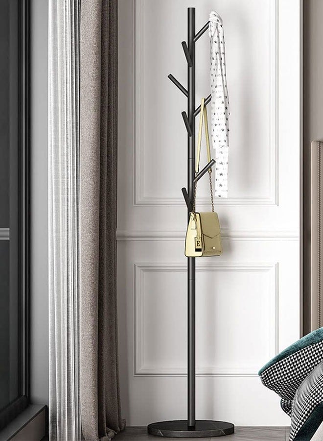 Loquat Metal Coat Rack Stand,Floor Free Standing Bedroom Coat Rack Stand with Stable Marble Base Easy Assembly(Black) - Image 4