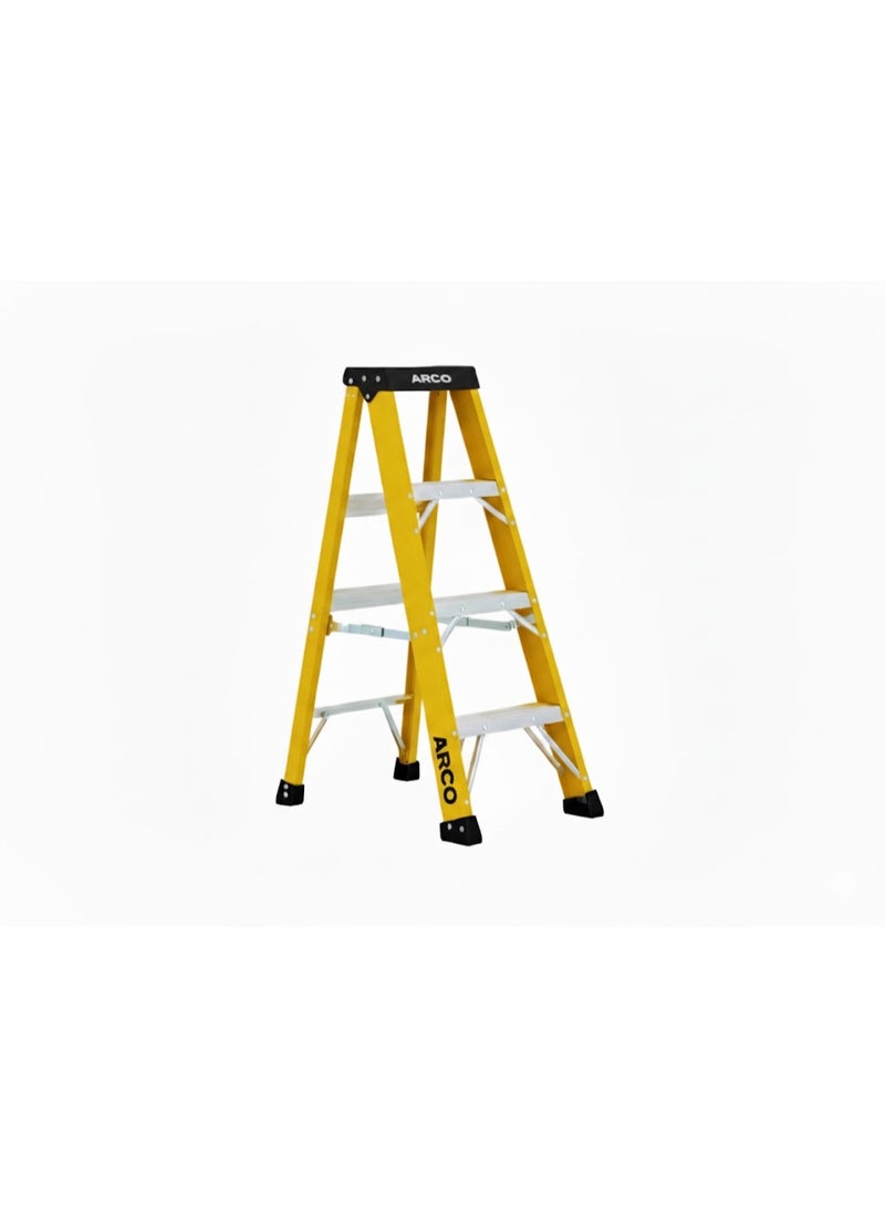 ARCO Step Ladder 3 Steps Fiber Ladder Anti Slip Steps Non-Slip Rubber Edge Guards 150 KG Loading Capacity EN131 Approved