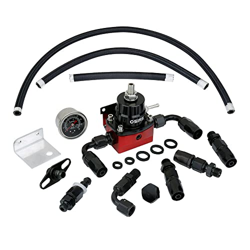 OSIAS مجموعة منظم ضغط الوقود الألمنيوم القابل للتعديل EFI العالمية + مقياس ضغط زيت 160 Psi AN6-6AN ملحقات خرطوم خط الوقود - Image 1