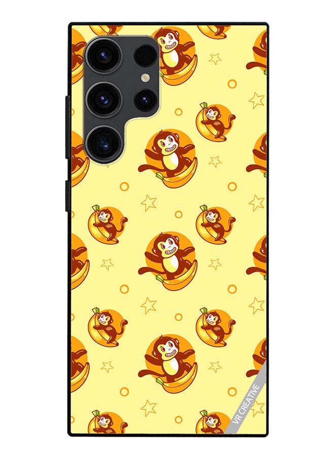 VR CREATIVE Protective Case Cover For Samsung Galaxy S23 Ultra 5G Banana Monkey Design Multicolour - Image 1