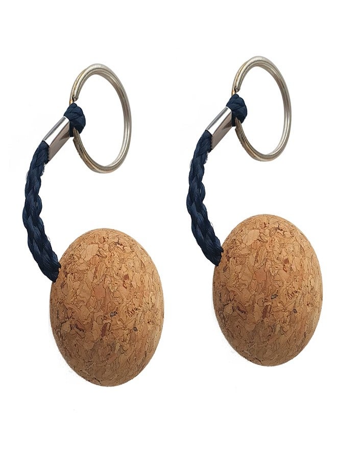 YUNNLEZT 35mm Floating Cork Ball Keyring Float Keychain for Kayaking Boating Fishing Kite Surfing Sailing Kayak, Pack of 2 - Image 1