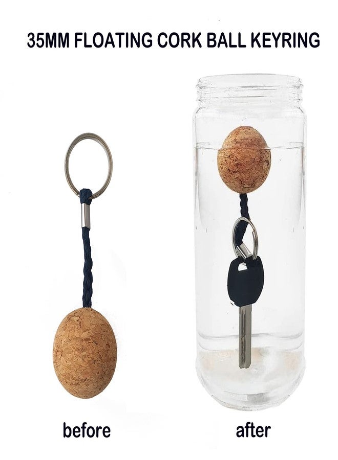 YUNNLEZT 35mm Floating Cork Ball Keyring Float Keychain for Kayaking Boating Fishing Kite Surfing Sailing Kayak, Pack of 2 - Image 5