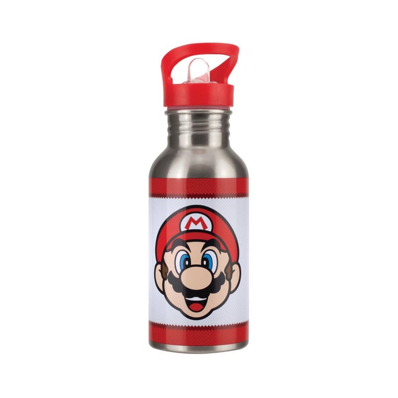 Paladone Super Mario Metal Water Bottle with Straw - Officially Licensed Merchandise - Image 2