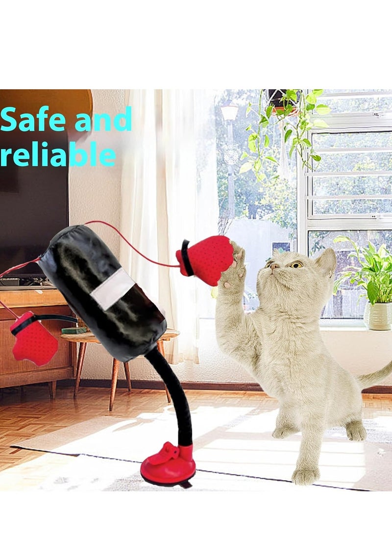 Generic Cat Punching Bag Toy Mini Boxing Punching Bag Cat Toy with Gloves Interactive Kitten Toys Punching Bag 1 Pcs - Image 2
