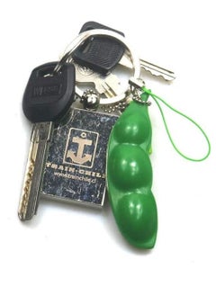Generic Fidget Toys 6 Pack Edamame Keychain Squeeze-a-Bean Soybean Stress Relieving Keychain Keyring Phone Chain Pendants  - Image 3