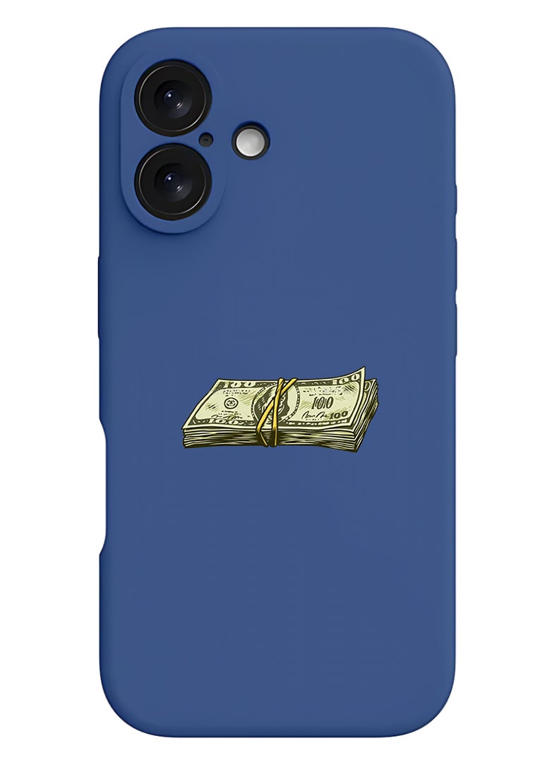 Theodor Protective Slim Fit Case Liquid Silicone Cover with Full Body Protection Anti-Scratch Shockproof Case For Apple iPhone 17 (Blue) Vintage Cash - Image 1