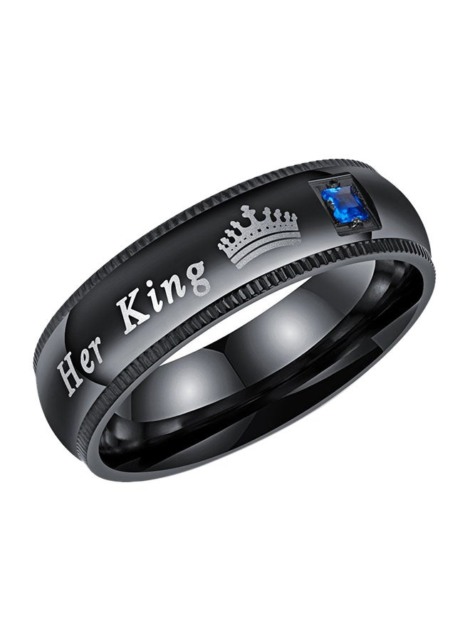 LineAve 2-Piece Stainless Steel His Or Her King Couple Matching Wedding Band Ring - Image 3