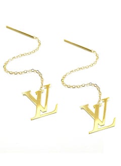 Hamsa.ae 18K Pure Gold Elegant Design Dangling Earrings 