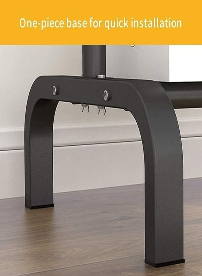 Monoptilon Monoptilon Clothes Rack with Double Rods 110cm, Metal Garment Rack Coat Rack Shoes Rack, Clothes Rail Stand, Multipurpose Clothes Hanger Organizer (Black) - Image 4