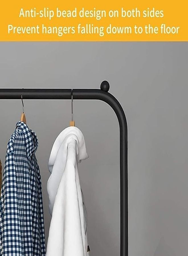 Monoptilon Monoptilon Clothes Rack with Double Rods 110cm, Metal Garment Rack Coat Rack Shoes Rack, Clothes Rail Stand, Multipurpose Clothes Hanger Organizer (Black) - Image 2