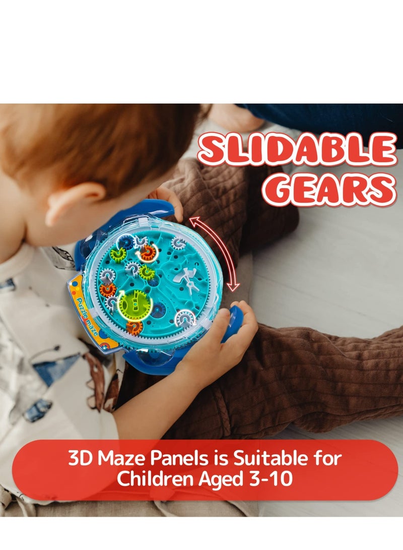 SOLARAE Brain Teasers Gravity Ball Game Maze Ball Puzzle Toy Gifts for Kids Teens Adults, Mind Puzzles for Kids 3-8, 3D Maze Puzzle for Kids, Labyrinth Game Marble Maze with Two Steel Marbles - Image 3