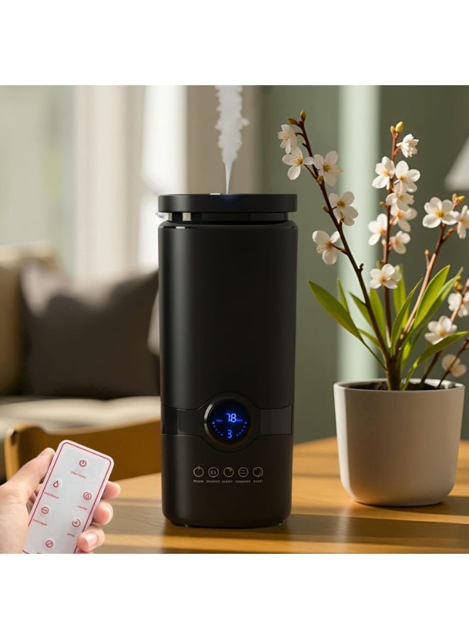 موزع روائح الزيوت العطرية للعلاج العطري، مرطب بالموجات فوق الصوتية سعة 4 لتر مع جهاز تحكم عن بعد، تحكم باللمس، 1-2 ساعة، مؤقت من 4 ساعات إلى 8 ساعات، إيقاف تلقائي بدون ماء - Image 2