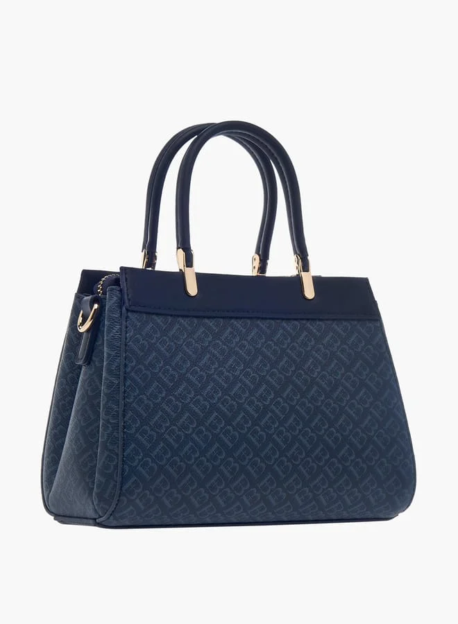 Flora Bella By Shoexpress Women Monogram Print Tote Bag with Handles and Detachable Strap