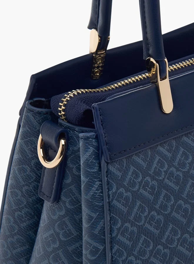 Flora Bella By Shoexpress Women Monogram Print Tote Bag with Handles and Detachable Strap