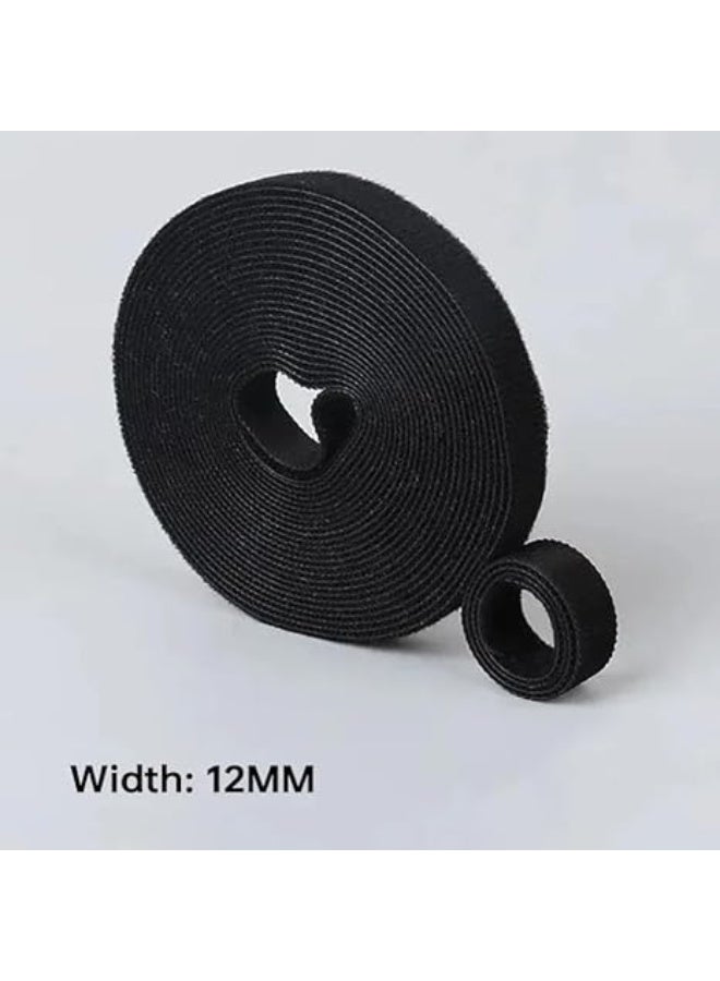 MySouqEg | Store 5M/Roll 12mm Width Cable Organizer USB Cable Winder Management nylon Free Cut Ties Mouse earphone Cord cable ties (Black) Brand: Generic - Image 1