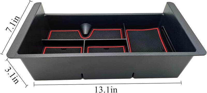 JOJOMARK Center Console Tray Organizer Compatible with 2014-2018 GMC Sierra Accessories, (2015-2020) Yukon/Chevy Tahoe Silverado Suburban, Armrest Storage Box Replaces 22817343 (Red) - Image 3