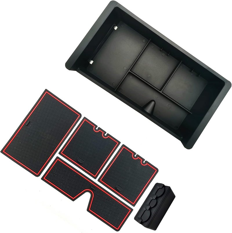 JOJOMARK Center Console Tray Organizer Compatible with 2014-2018 GMC Sierra Accessories, (2015-2020) Yukon/Chevy Tahoe Silverado Suburban, Armrest Storage Box Replaces 22817343 (Red) - Image 5