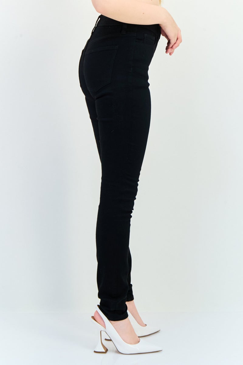 Universal Thread Women Skinny Fit High Rise Stretchable Long Inseam Jeans, Black - Image 4
