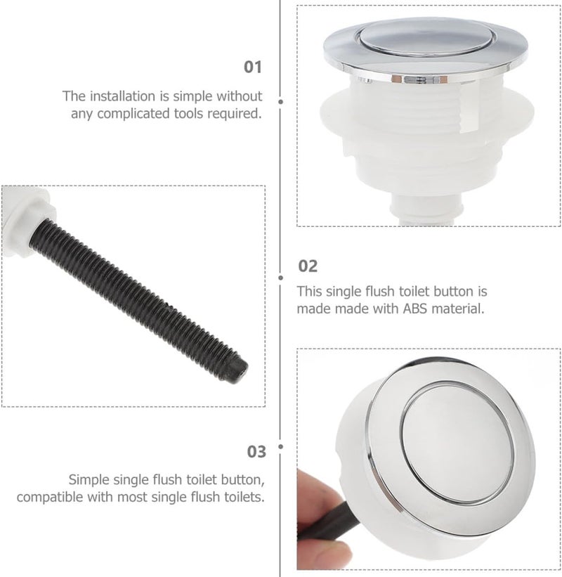 ULTECHNOVO 2pcs Toilet Push Button Replacement Toilet Push Button Replacement 38x46mm Bathroom Accessories - Image 3