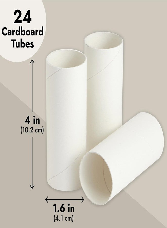 Juvale 24 Pack Craft Rolls - Round Cardboard Tubes for DIY Crafts Made of Thick Paper Tubes for Crafts and Kids Art Projects - 1.6 x 3.9 inches - White - Image 4