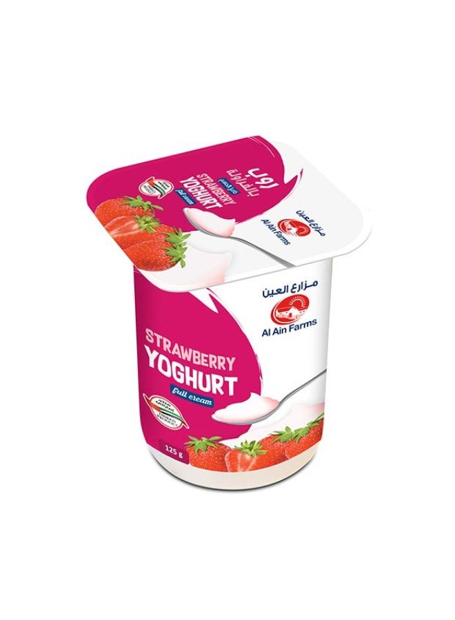 Al Ain Full Fat Yoghurt, Strawberry - 125g, UAE
