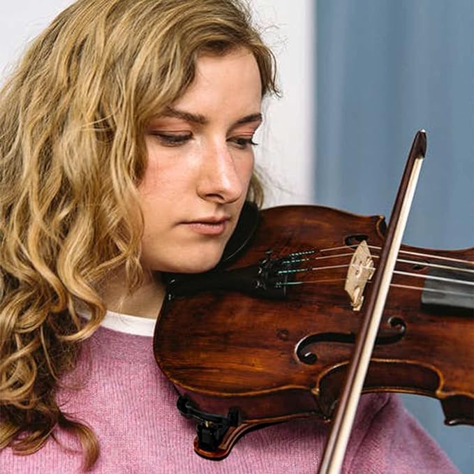 PERLMAN Violin Shoulder Rest for 4/4 and 3/4 with Collapsible and Height Adjustable Feet, Imitation wood grain. (3/4, 4/4) - Image 2
