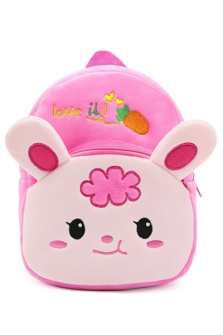 Kids Mini Backpack, Cute Plush School Bag Toddler Small Backpack Baby 3D Animal Shape Schoolbag Preschool Bag Gift (Rabbit) - Image 1