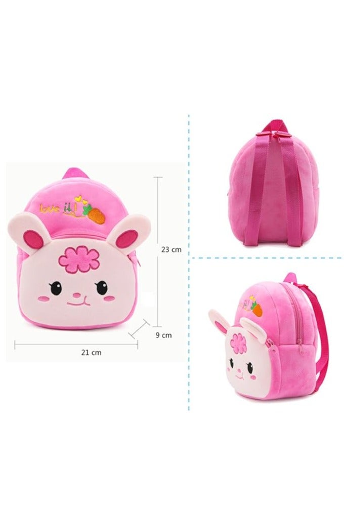 Kids Mini Backpack, Cute Plush School Bag Toddler Small Backpack Baby 3D Animal Shape Schoolbag Preschool Bag Gift (Rabbit) - Image 2